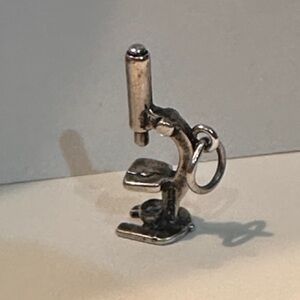 Silver Miniature Microscope Charm